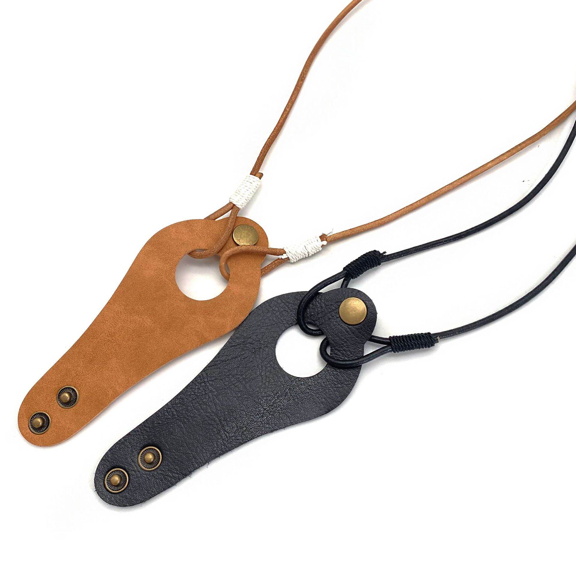 Simple Series Retro Solid Color Leather Sunglasses Accessories Picture3