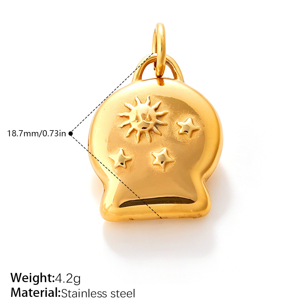 Simple Series Diy Irregular Shape Stainless Steel Waterproof   Gold Color  Rhinestone  Pendants Picture2