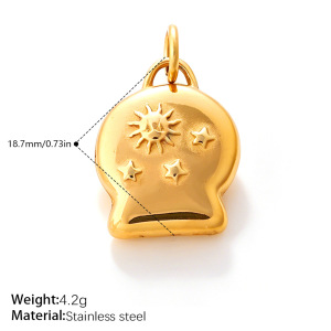 Simple Series Diy Irregular Shape Stainless Steel Waterproof   Gold Color  Rhinestone  Pendants h5 Picture2