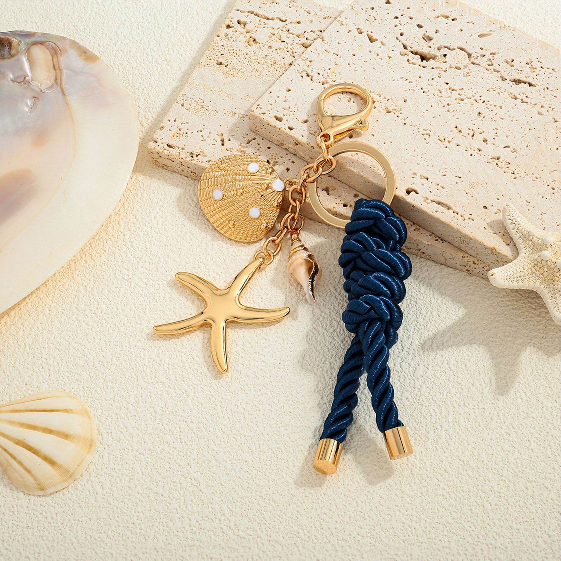 Simple Series Daily Twist Oceanic Style Starfish Alloy Keychain 2