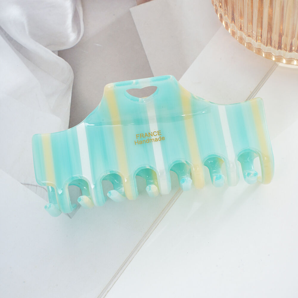 Simple Series Daily Solid Color Stripe Acetate Hair Claws Picture4