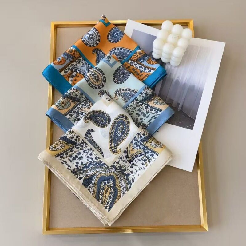 Simple Series Casual Solid Color Paisley Pattern Polyester Summer Scarves h5Picture2