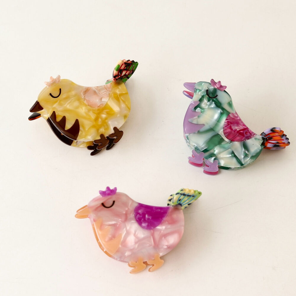 Simple Series Cute Bird Leopard Print Cartoon Mixed Color Gradient Color Acetate Hair Claws h5Picture2
