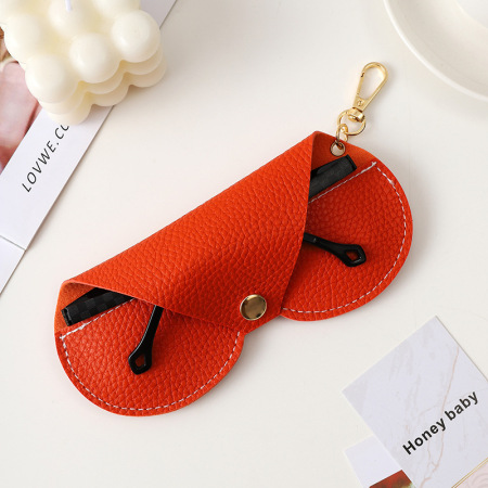 Simple Series Daily Solid Color Leather Sunglasses Storage Bags