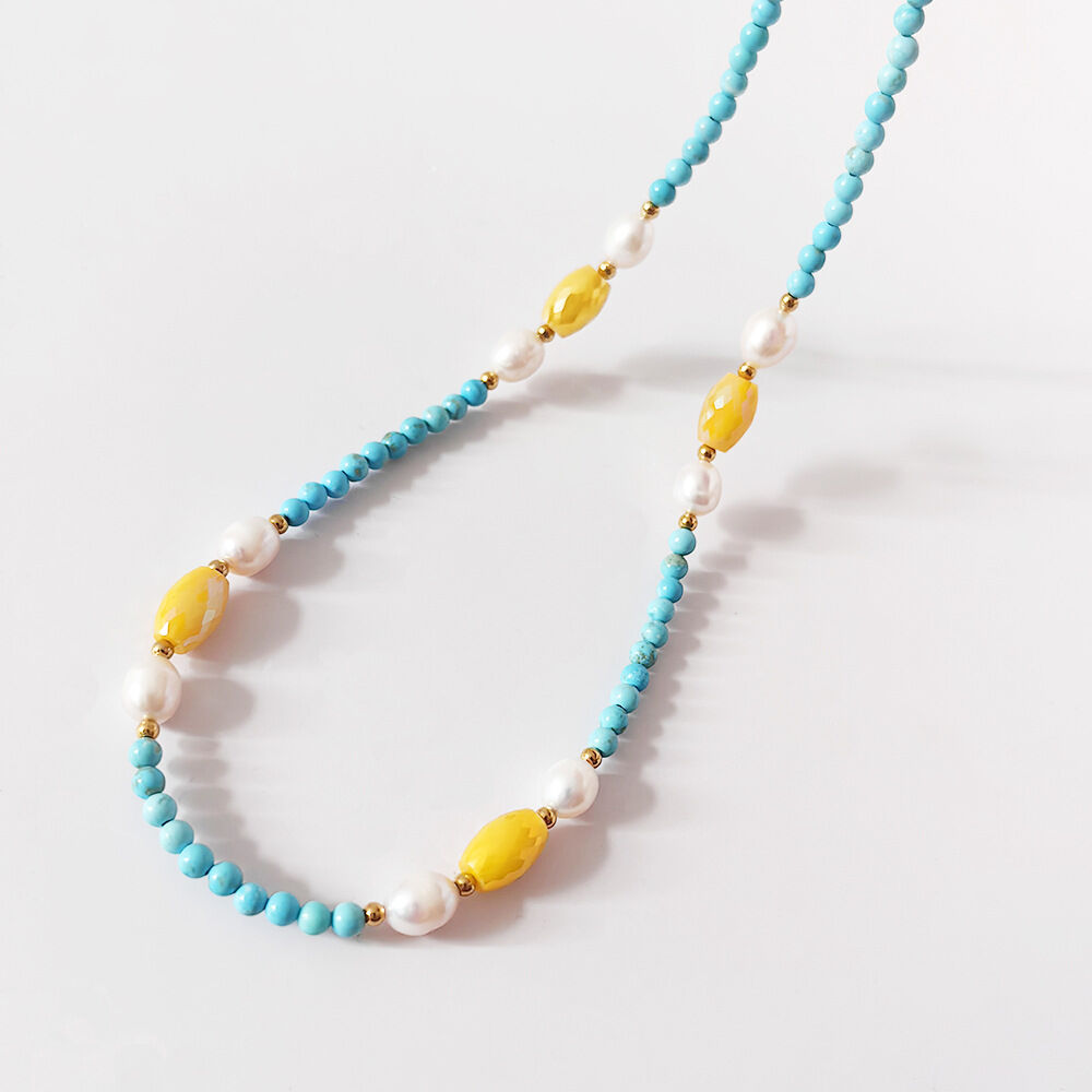 Retro Beads Natural Stones Crystal Women's Beaded Necklaces Picture2
