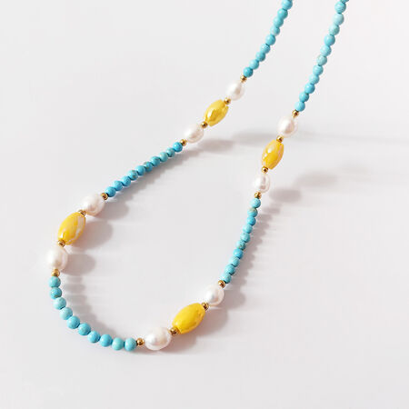Retro Beads Natural Stones Crystal Women's Beaded Necklaces 2