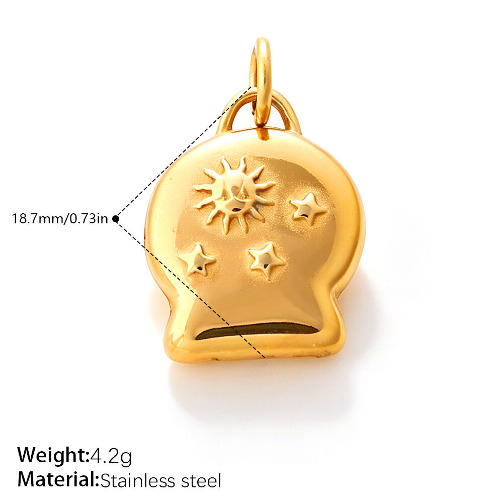 Simple Series DIY Irregular Shape Stainless Steel Waterproof Gold Color Rhinestone Pendants