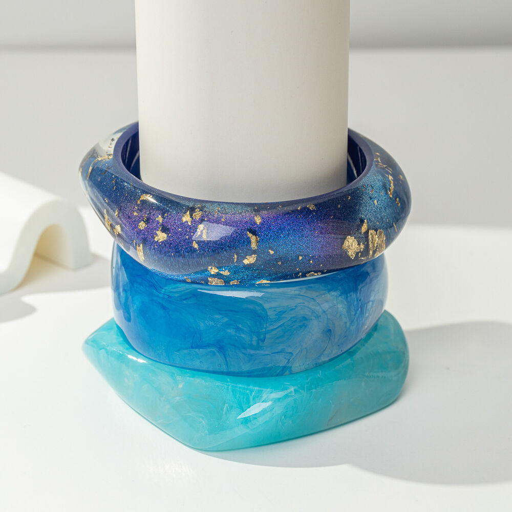 Gradient Transparent Color Resin Women's Bangles h5Picture2
