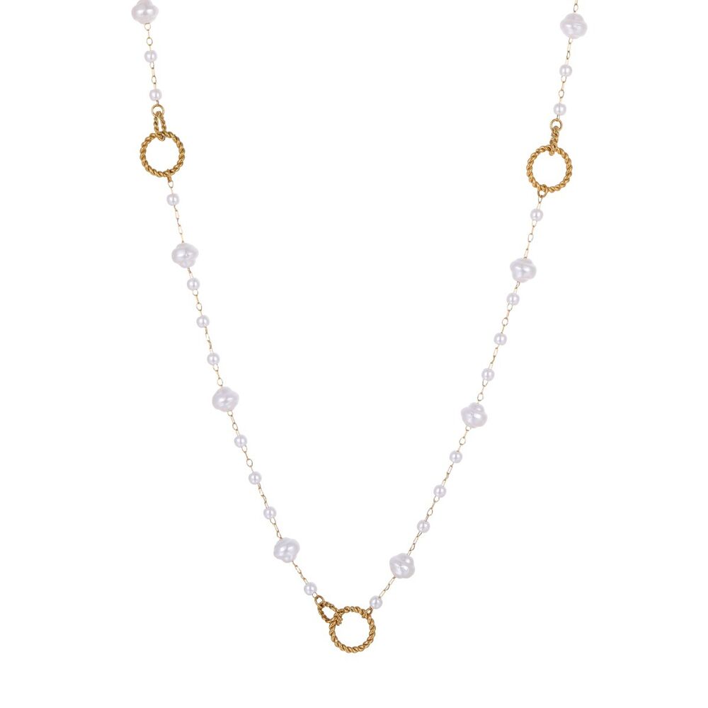 Collana da donna Simple Series Daily Heartt Chain in acciaio inossidabile impermeabile color oro h5Immagine5