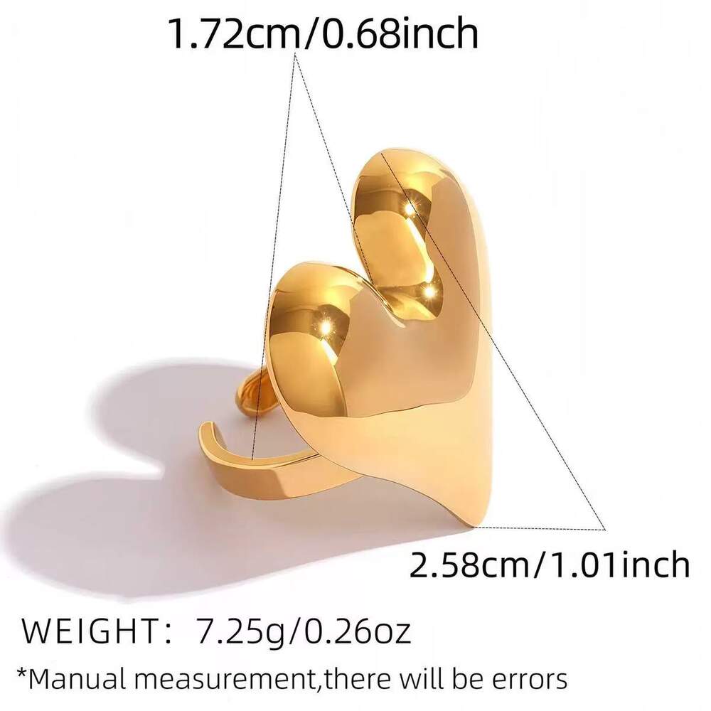 Simple Series Daily Irregular Shape Stainless Steel Waterproof Gold Color Ring Sets