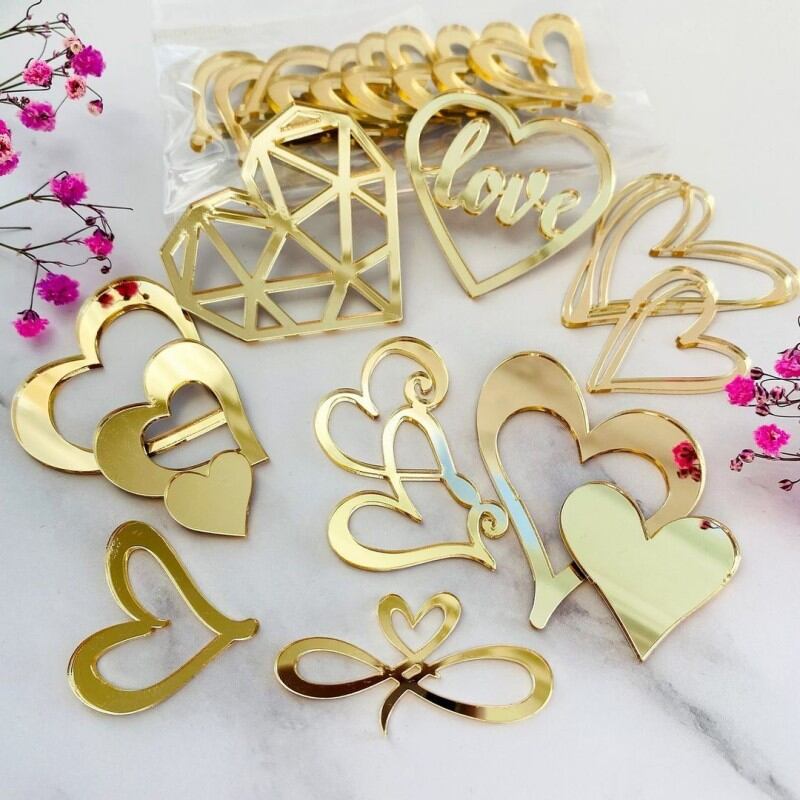 Romantic Series Cute Heart Wedding Party Festival Decorative Acrylic Party Packaging Picture2