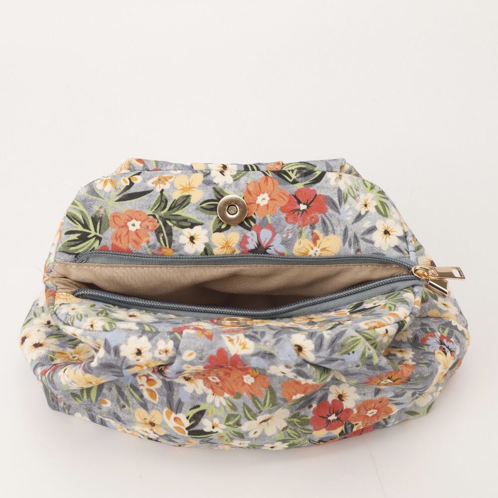 Evening Style Printed Flower Fabric Women's Square Bag h5Picture3
