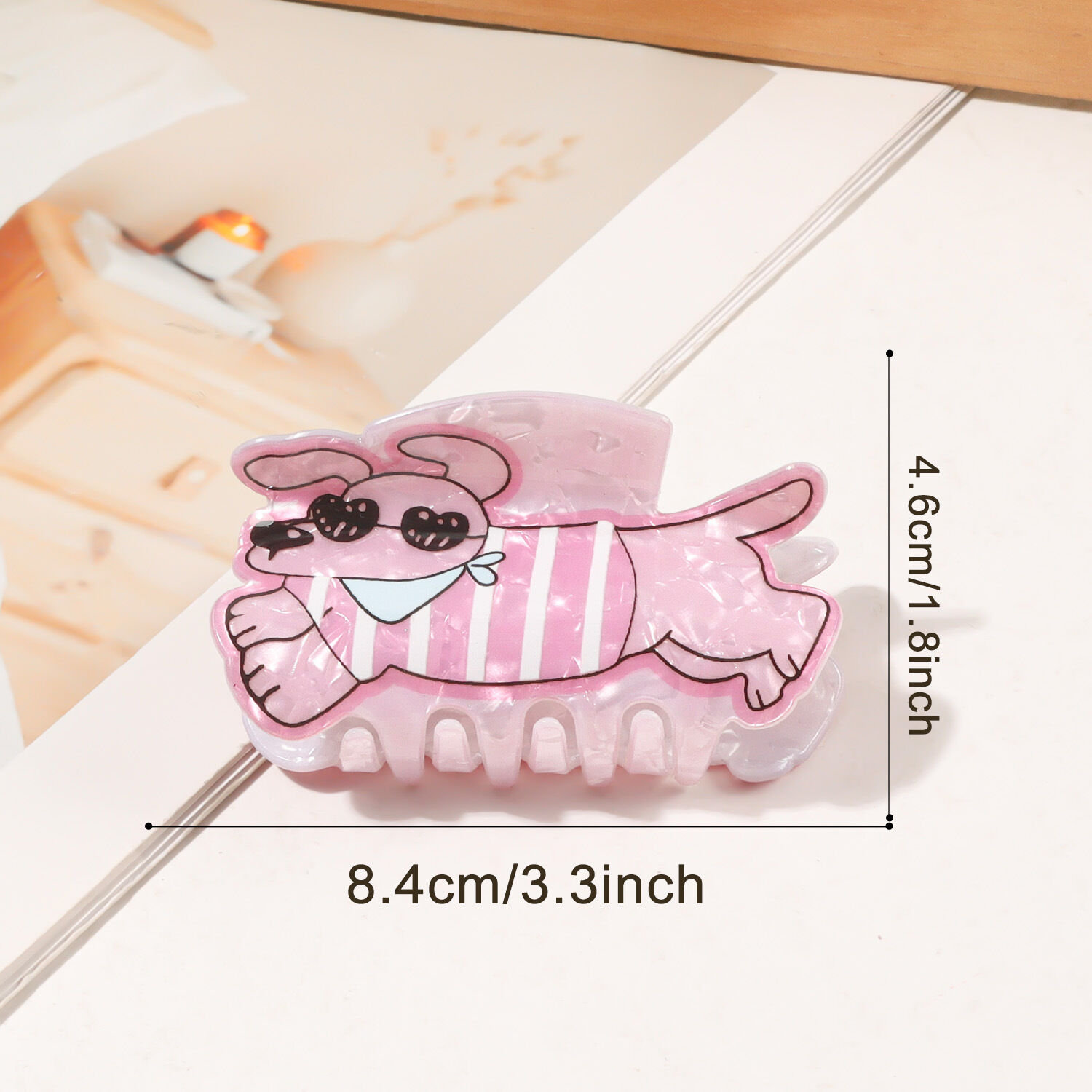Simple Series Cute Puppy Cartoon Mixed Color Acrylic Hair Claws h5 