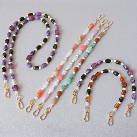 Simple Series Casual Beads Mixed Color Acrylic Bag Phone Chain