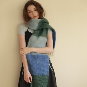 Simple Serisi Günlük Püsküllü Karışık Renkli Yün-Polyester Karışımı Kışlık Şallar h5 Resim4