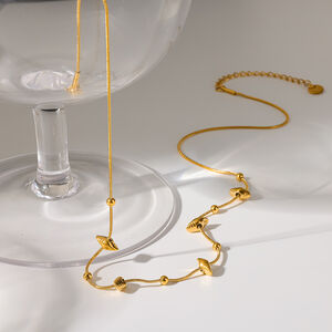 Simple Series Vacation Oceanic Style Stainless Steel Waterproof Gold Color Women's Chain Necklaces h5 Picture3