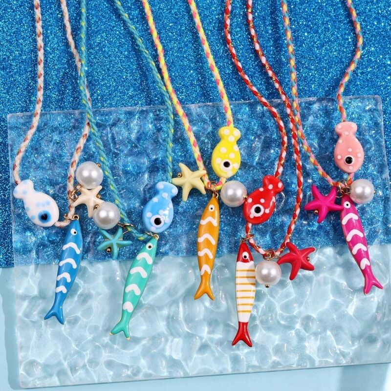 Cute Fish Braided Rope Women's Pendant Necklaces Picture2