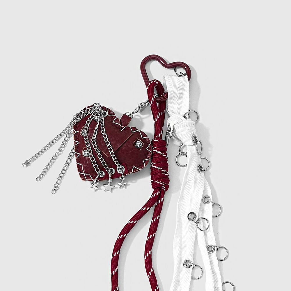 Simple Series Retro Heart Cross Rivet Leather Bag Charms h5Picture5