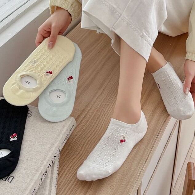Cute Solid Color Fruit And Vegetable Pattern Low Cut Socks h5 Picture3