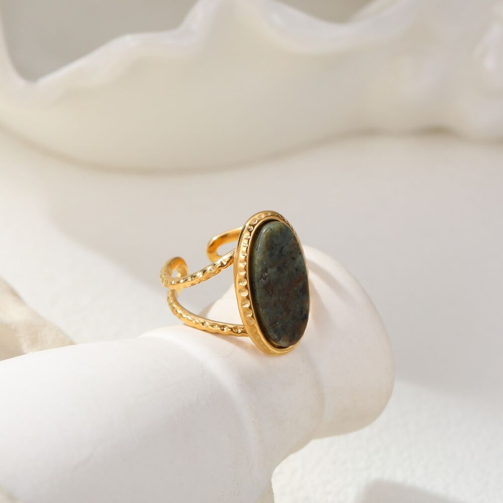 Simple Series Daily Irregular Shape Stainless Steel Waterproof Statement Rings Picture4
