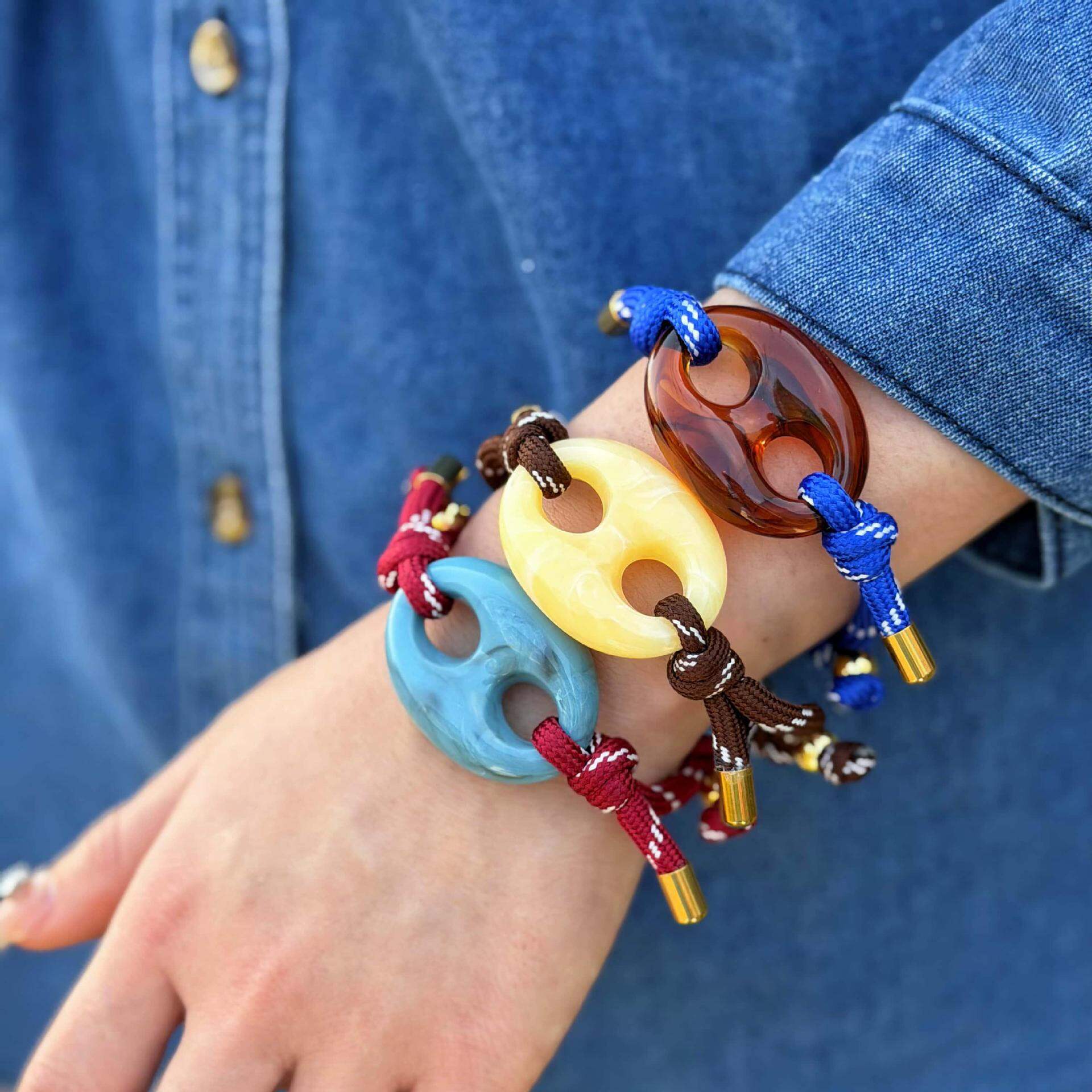 Damen-Charm-Armbänder aus Seil mit unregelmäßiger Form 2