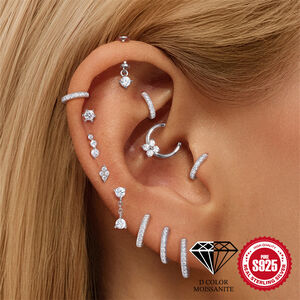Simple Irregular Shape 925 Sterling Silver Color Platinum Plating Women's Moissanite Earrings h5 Picture2