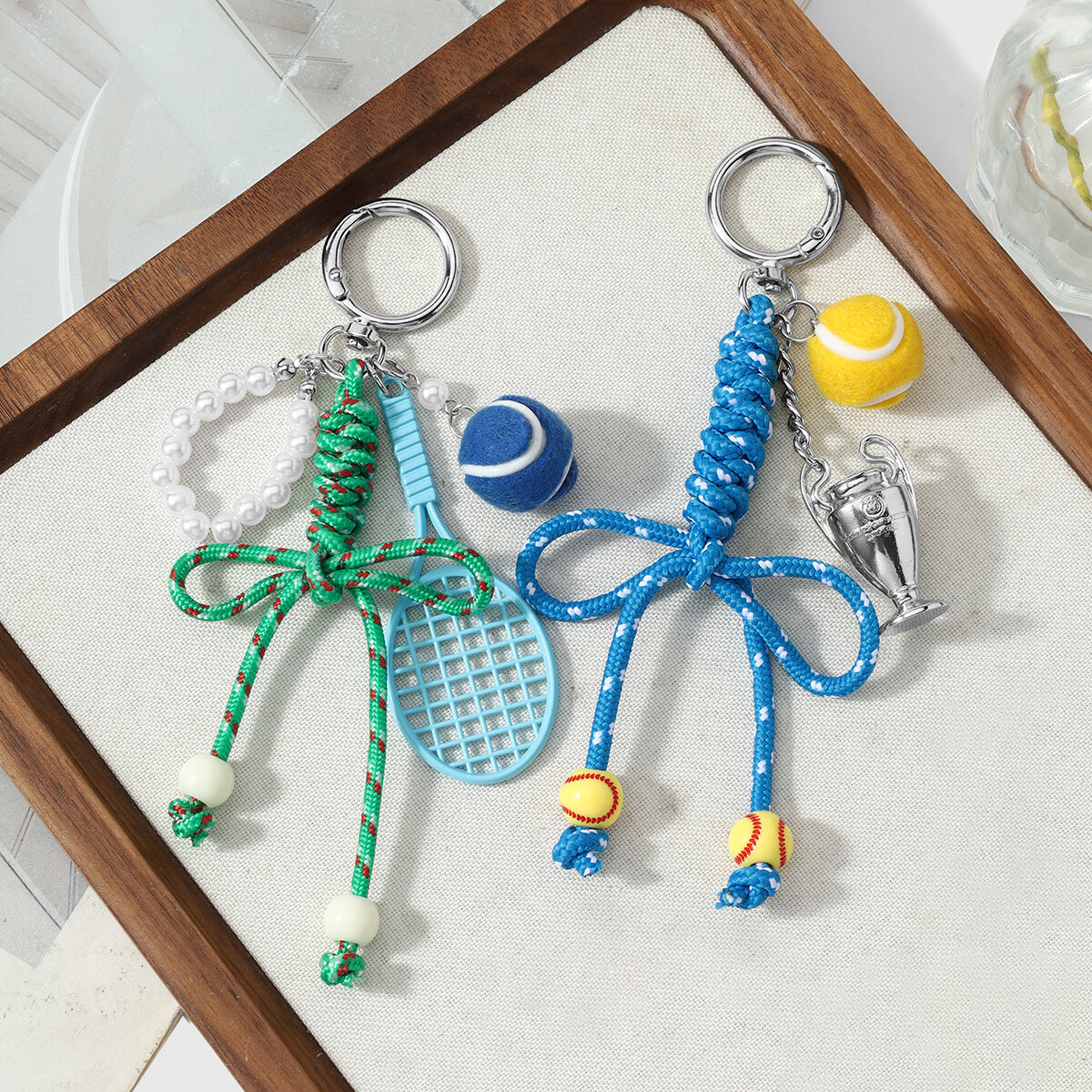Simple Series Daily Bow Knot Tennis Mixed Color Polyester Bag Charms Picture3
