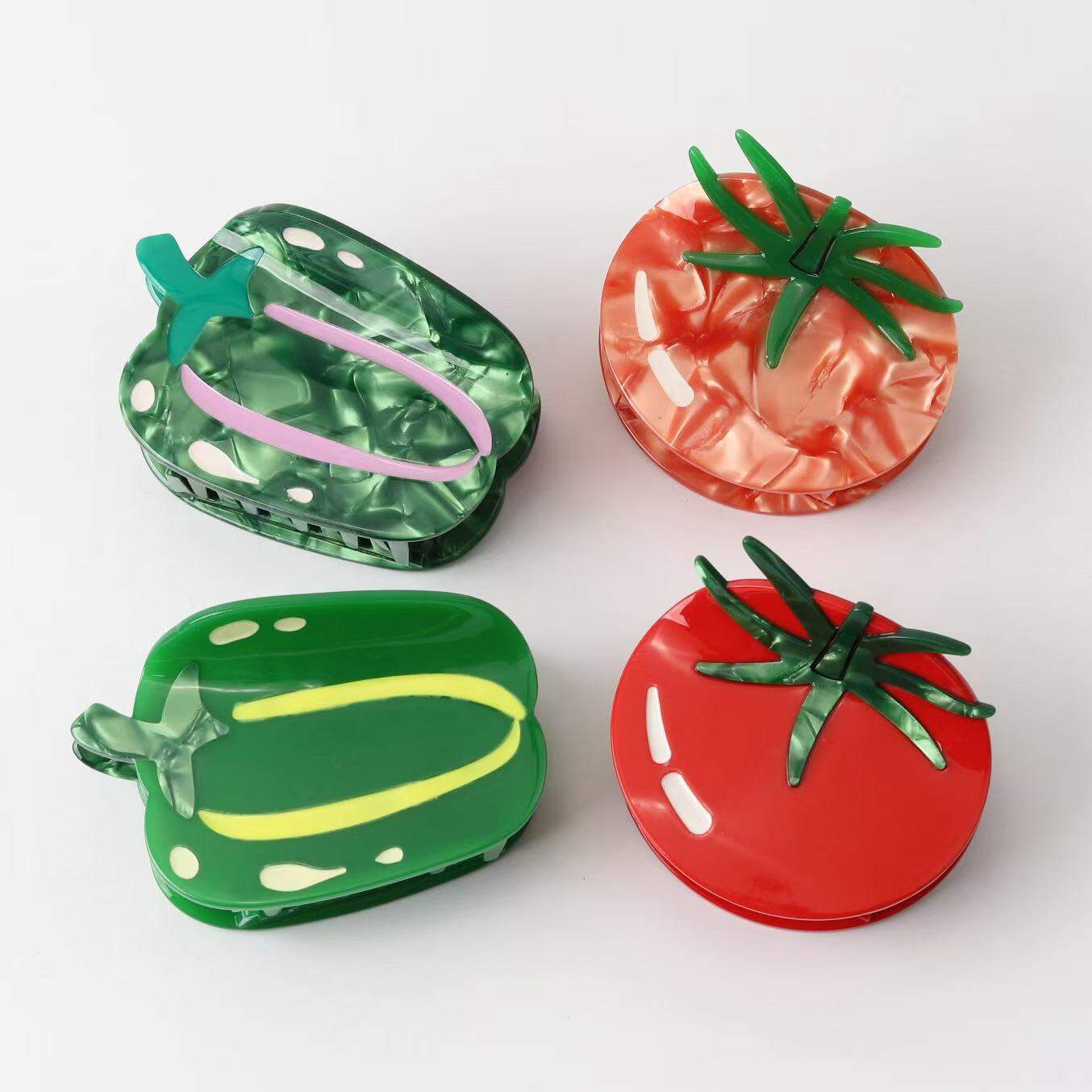 Simple Series Cute Vegetable Solid Color Cartoon Plant Acetate Hair Claws