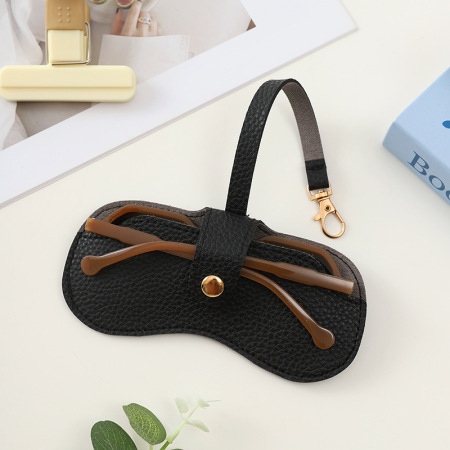 Simple Series Daily Solid Color Leather Sunglasses Storage Bags