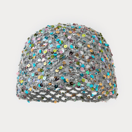 Cappello Simple Series Daily in cotone intrecciato a tinta unita, traforato, con paillettes e lavorazione a mano.