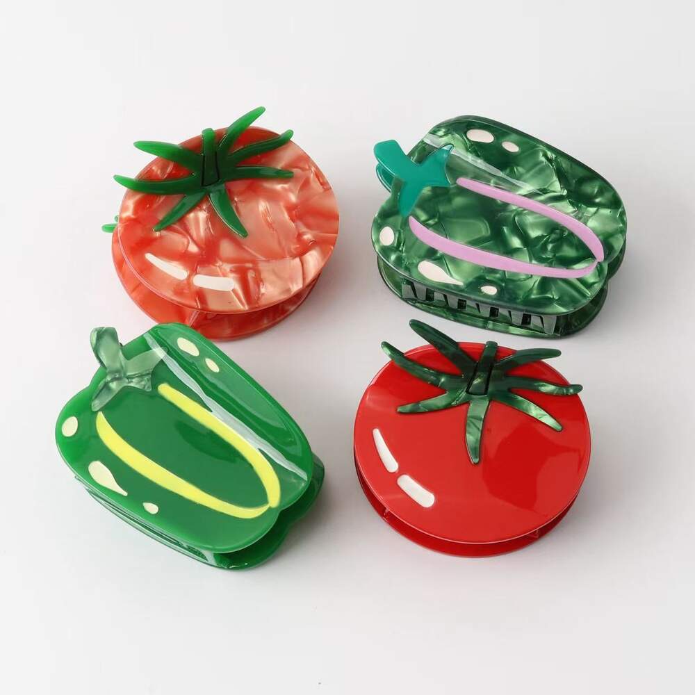 Simple Series Cute Vegetable Solid Color Cartoon Plant Acetate Hair Claws h5Picture2