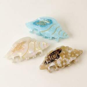 Romantic Series Natural Solid Color Oceanic Style Shell Acetate Hair Claws h5 Picture3