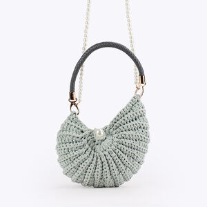 Vacation Style Woven Solid Color Oceanic Style Woven Shell Cotton Women's Round Bag h5