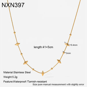 Simple Series Vacation Oceanic Style Stainless Steel Waterproof Gold Color Women's Chain Necklaces h5