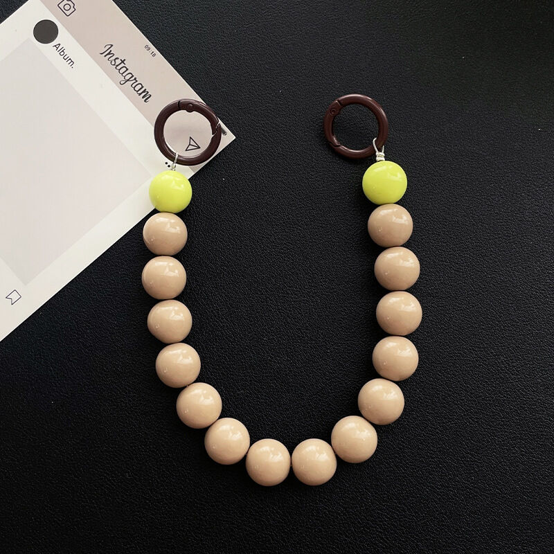 Cadena para teléfono de acrílico con cuentas retro de la serie Simple, colores variados.