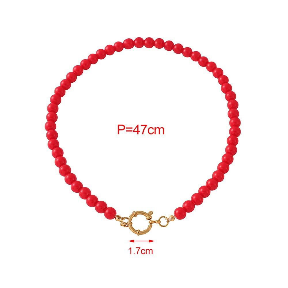 Solid Color Beads Glass Women's Beaded Necklaces Picture4