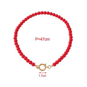 Solid Color Beads Glass Women's Beaded Necklaces h5 Picture4