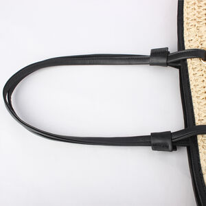 Casual Style Woven Solid Color Woven Raffia Women's Trapezoid Bag h5 Picture3