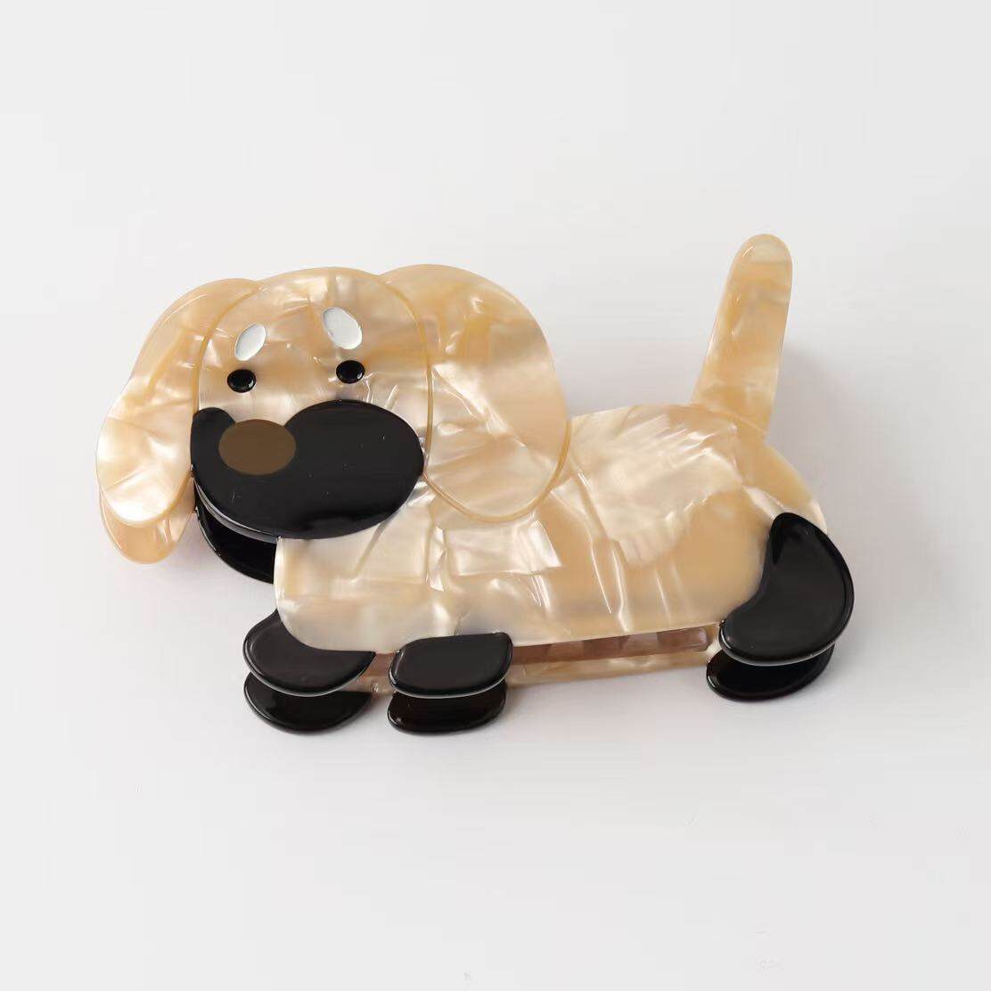Simple Series Cute Dachshund Cartoon Acetate Hair Claws
