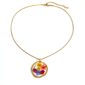 Romantic Series Sweet Flower Irregular Shape Stainless Steel Waterproof Gold Color Women's Pendant Necklaces h5 Picture4