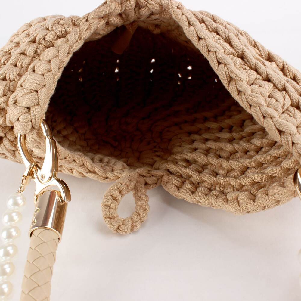Vacation Style Woven Solid Color Oceanic Style Woven Shell Cotton Women's Round Bag Picture4