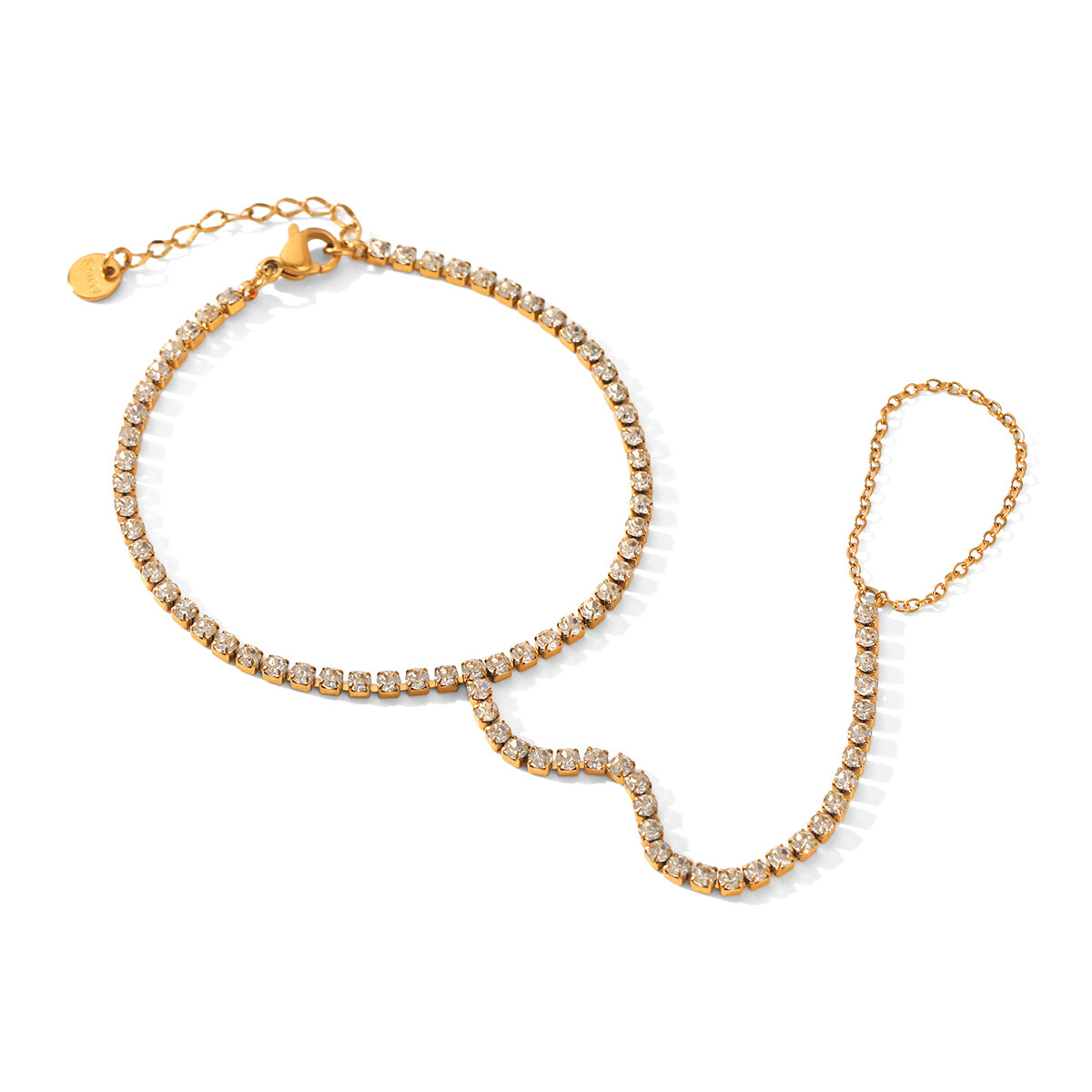 Simple Series Daily Chain Stainless Steel Waterproof   Gold Color  Zircon Women's Chain Bracelets h5 