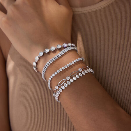 Luxurious Series Simple Chain Stainless Steel Waterproof Zircon Women's Chain Bracelets 2