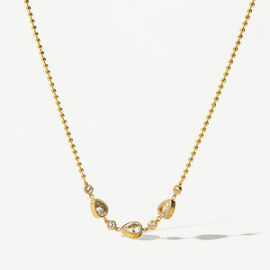 Collares con colgante de circonita color oro, elegantes y con forma de gota, de la serie Luxury Series, fabricados en acero inoxidable y resistentes al agua. h5 Imagen4