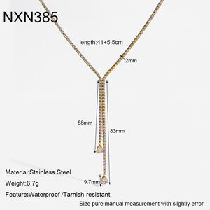 Luxurious Series Elegant Droplet Star Stainless Steel Waterproof Gold Color Zircon Women's Pendant Necklaces h5