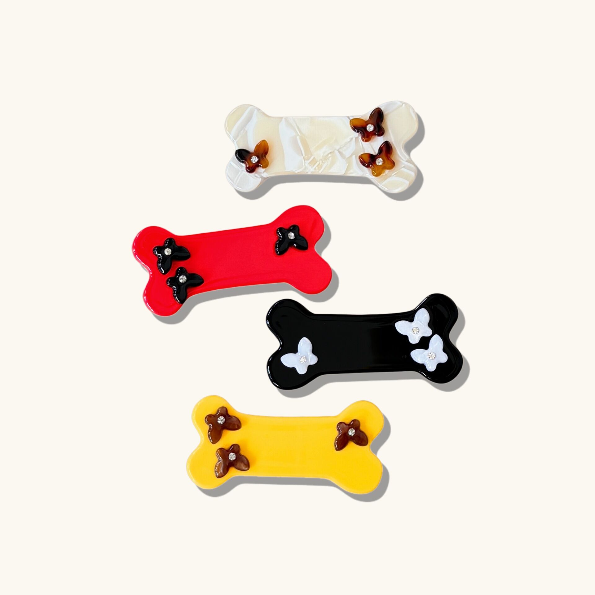 Simple Series Cute Solid Color Butterfly Acetate Hair Clips