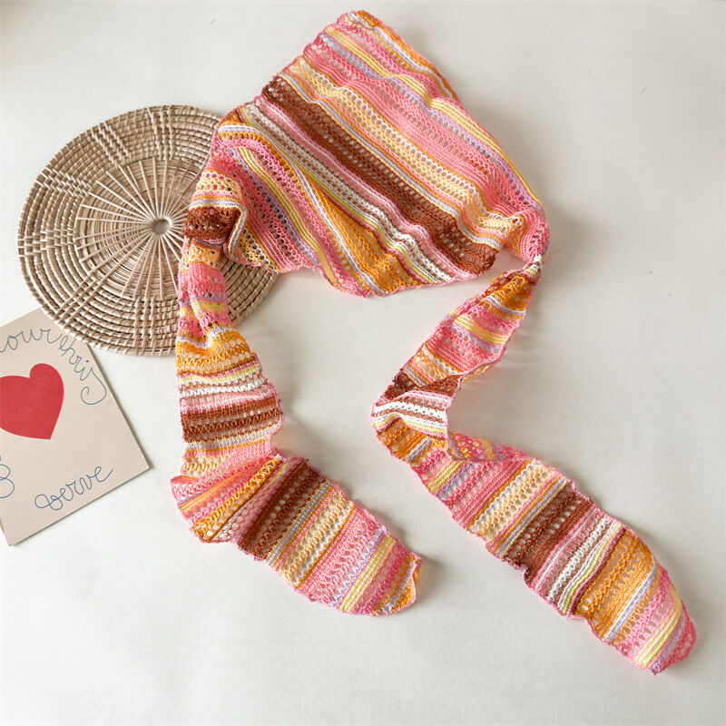 Simple Series Bohemian Stripe Hollowed-Out Mixed Color Polyester Women's Hair Bands