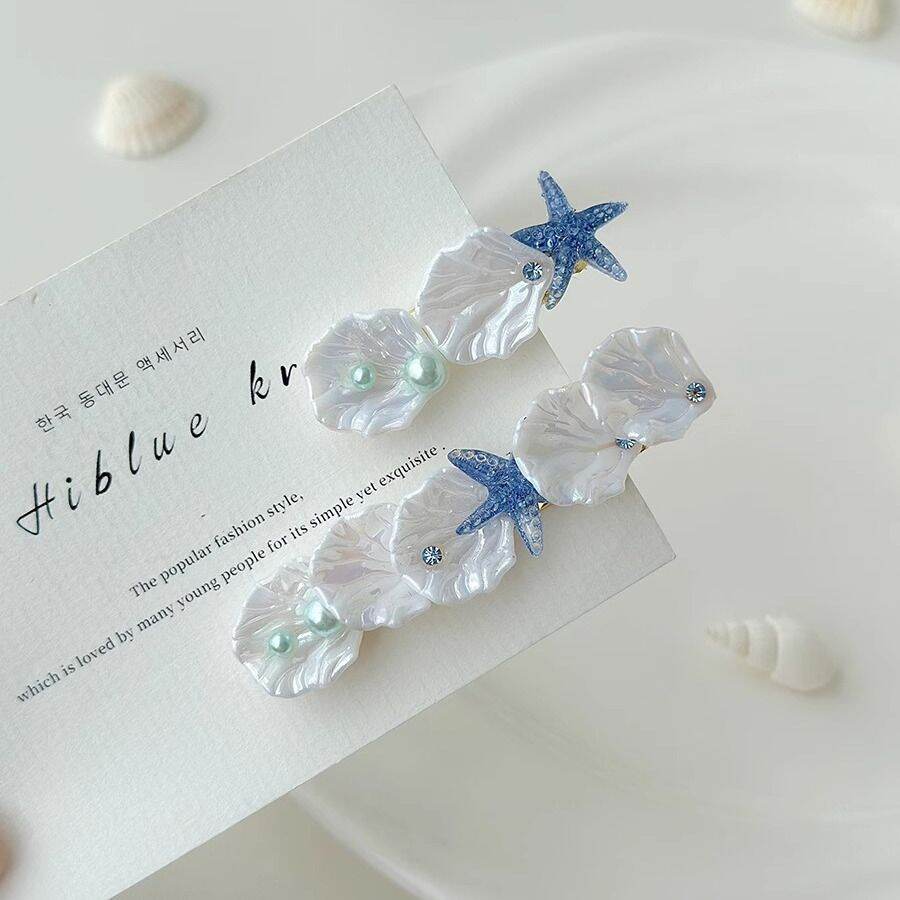 Romantic Series Vacation Oceanic Style Shell Starfish Alloy Hair Clips