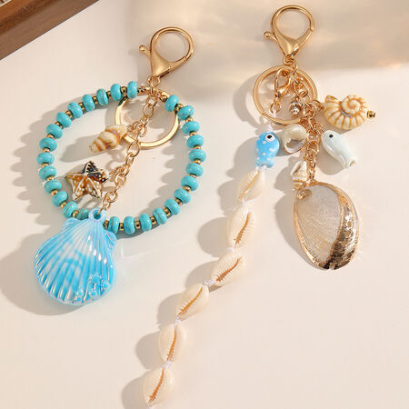 Simple Series Vacation Oceanic Style Shell Fish Ceramics Bag Charms