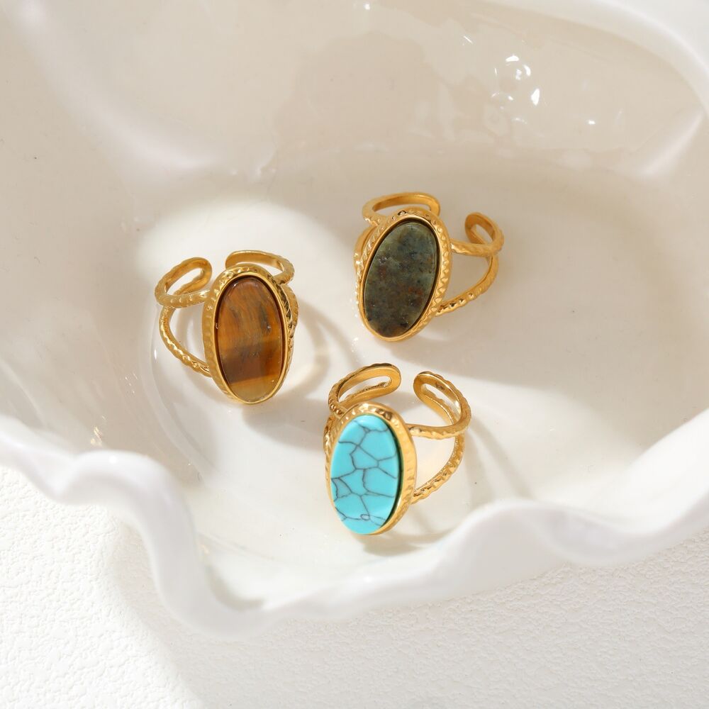Simple Series Daily Irregular Shape Stainless Steel Waterproof Statement Rings Picture2